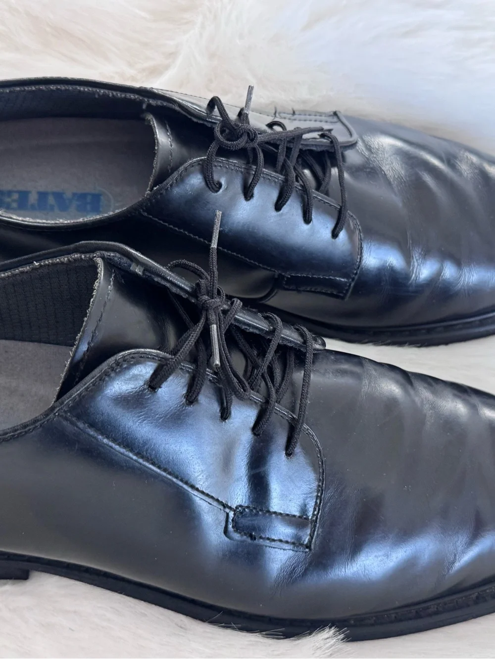 Bates Black Men's Lace-Up Derby Oxfords